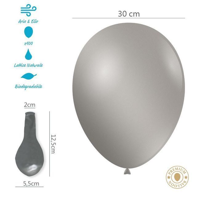 Palloncino Metallizat0 30cm Argento (100