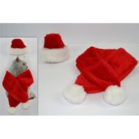 Cappellino C/sciarpetta Per Animali      Stile Babbo Natale