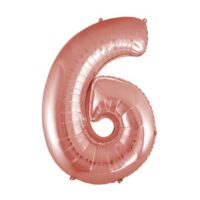 Palloncino Mylar N. 6 Rosa Gold Mega 40   101cm Cf. 1pz