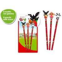 Stationary Set 3 Matite con gomma Bing