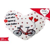 Cuore 30cm Velluto Rosso C/scritta