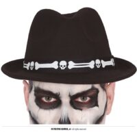 Cappello Nero Con Ossa