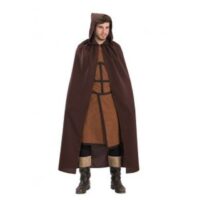 Mantello Marrone In Tela C/capp.l.140cm