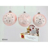 Palla Vetro 80mm Rosa 3 Assortimenti