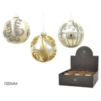Palla Vetro 100mm Silver 4ass Displ