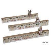 Calendario Avvento Legno 40cm Rosso 3ass