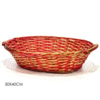 Cesta Ovale Rossa/oro 50x40cm