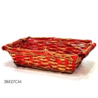 Cesta Rett. Rossa/oro 38x27cm