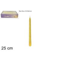 Candela Torciglione Laminata 25cm Oro 1c