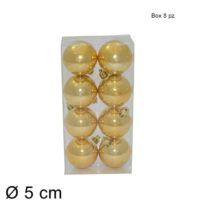 Palline 5cm Set 8pz Oro In Box Pvc