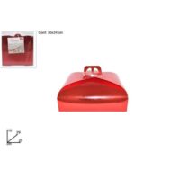 Contenitore Torta Cartone 29x29cm Rosso