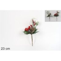 Rametto C/ Bacche E Pigna 23cm  2col. Ar