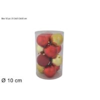 Palle 10cm 12pz 4ass Rosso/oro Box Pvc