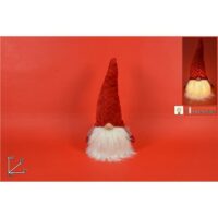 Gnomo Natale 42cm Luce Cappello Rosso