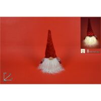 Gnomo Natale 26cm Luce Cappello Rosso