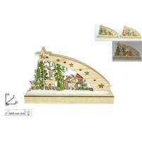 Scenario Legno Natalizio C/babbo Natale