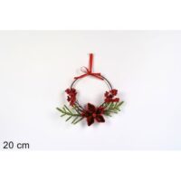 Dietroporta Fiore Natalizio 20 Cm Rosso
