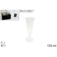Flute Plastica 6pz Trasparente 133ml