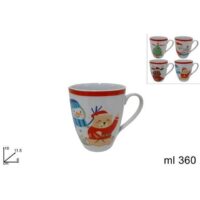Tazzone Mug 360ml Decoro Natalizio 4ass