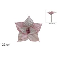 Stelo Fiore Velluto Bicolore Rosa