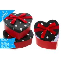 Scatola Cuore C/fiocco 3pz